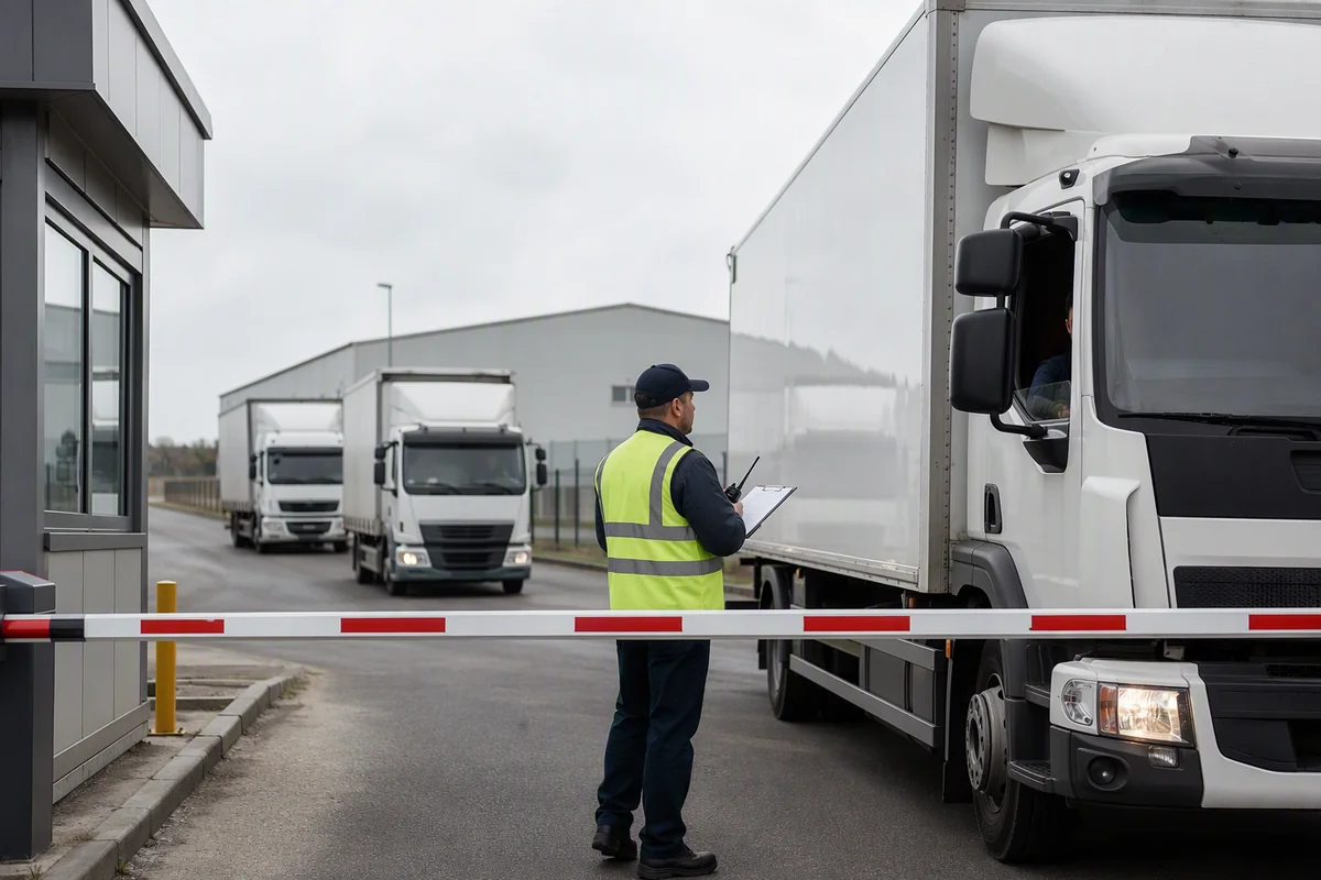 Operator manually checking and confirming a vehicle, shipment or tagged asset at a long-range checkpoint