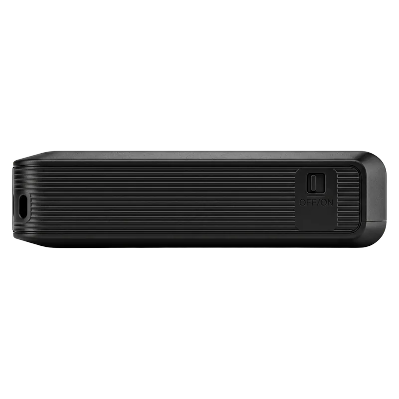 RLPR-100 portable UHF RFID reader side view with power switch