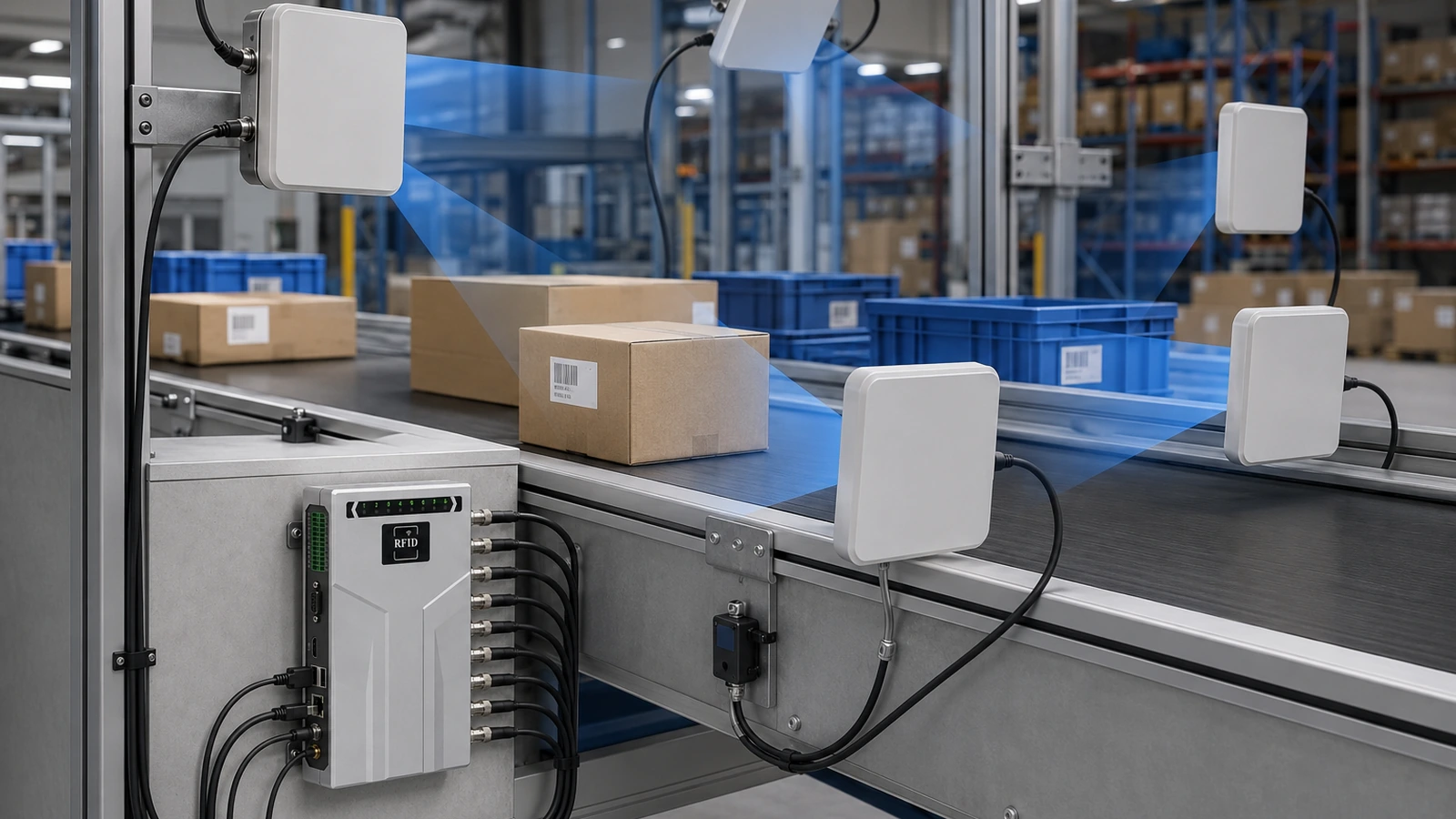 RLF-8PA multi-point edge RFID reading for warehouse checkpoints