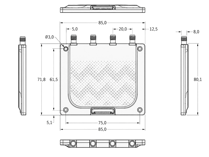 RLM-4P mechanical drawing