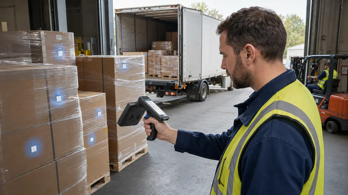 RLRH-20 verifying tagged cartons and pallets during inbound and outbound logistics operations