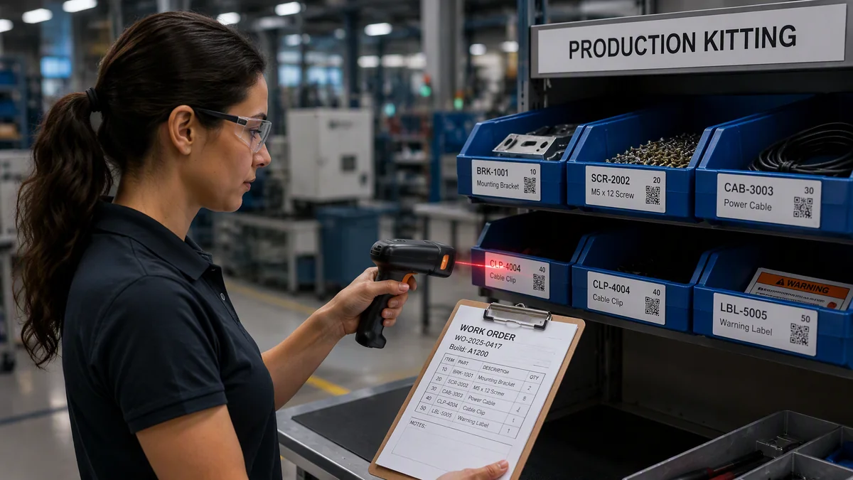 RLRH-35 production kitting and work order matching application