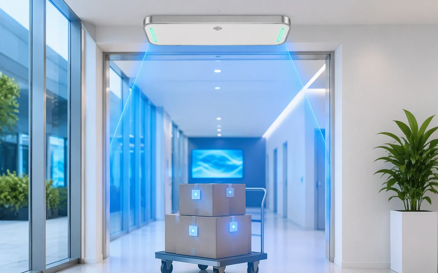 Automatic overhead RFID capture of tagged movement at an RLC-100 monitoring point