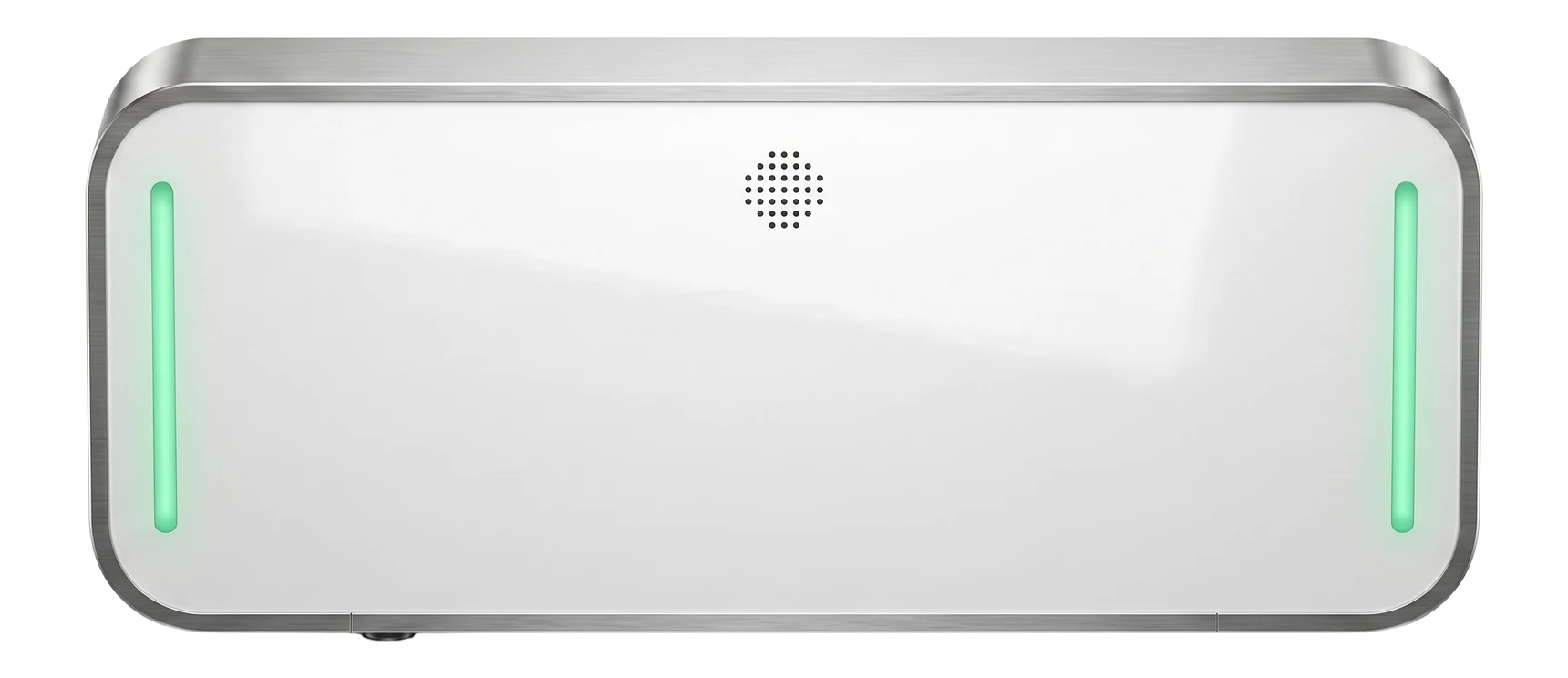 Raylink RLC-100 UHF RFID ceiling reader, hero product view of the CNC aluminum overhead monitoring terminal
