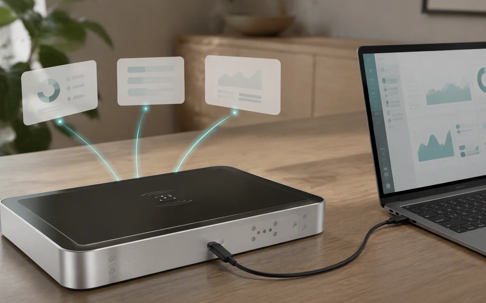 RLD-02 desktop RFID reader connected by USB to POS, asset-management, library, spreadsheet and SDK-based applications