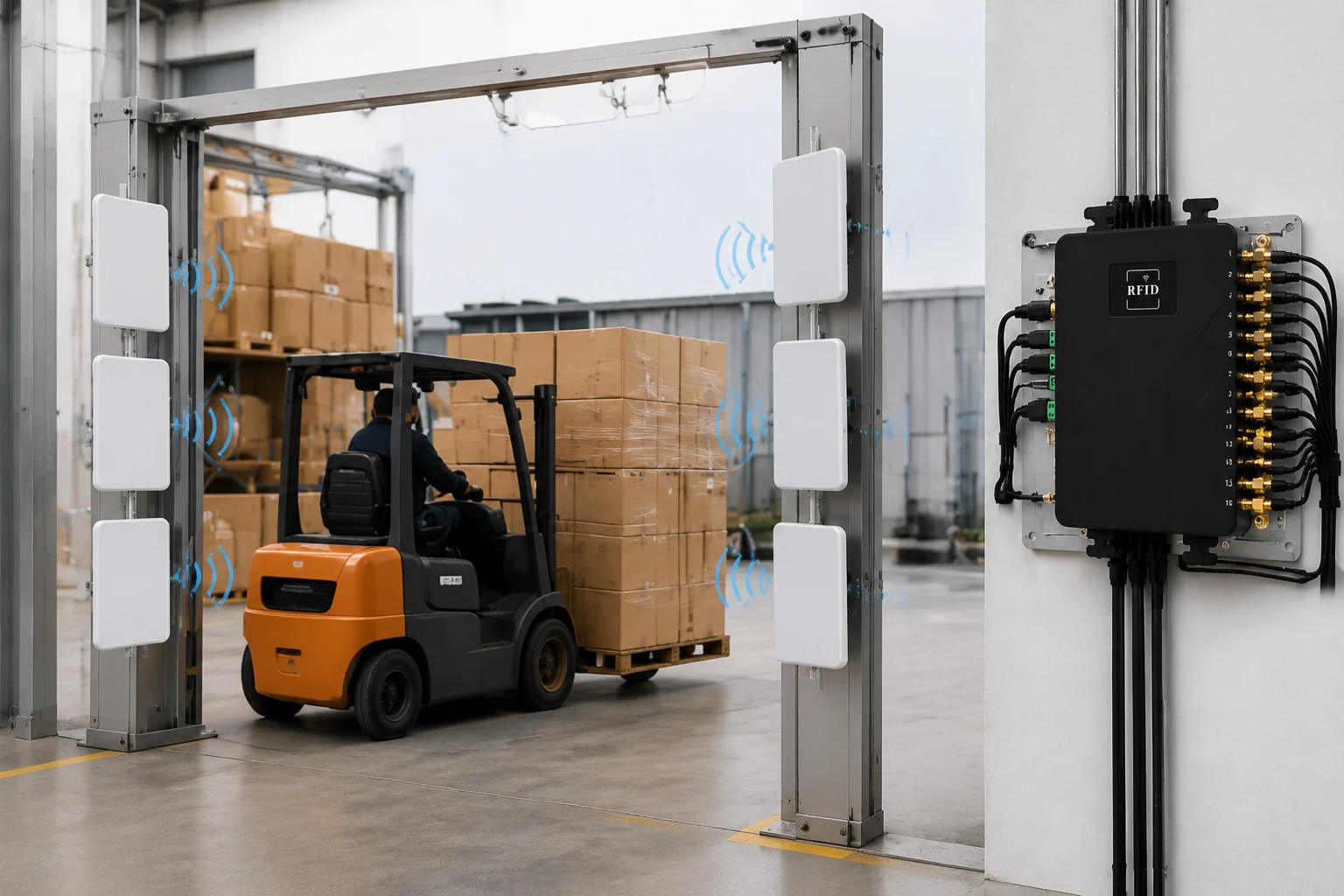 RLF-16P forklift and vehicle-gate RFID reading application