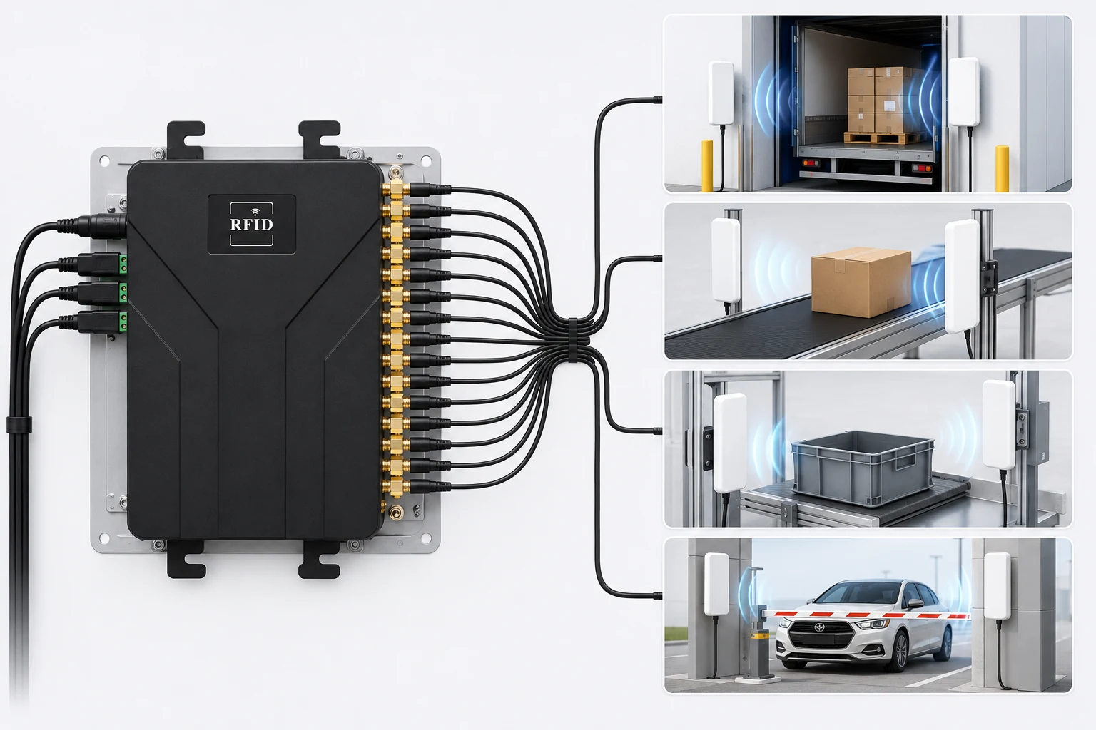 RLF-16P RFID data workflow across multiple automated checkpoints