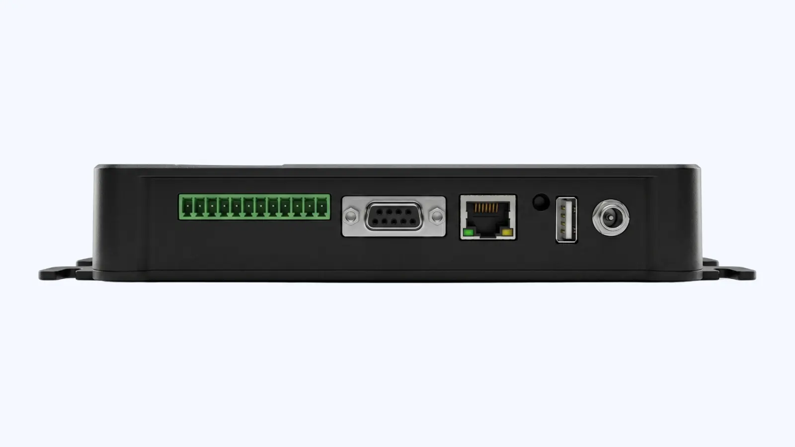 RLF fixed RFID reader PLC and host rear I/O connection close-up