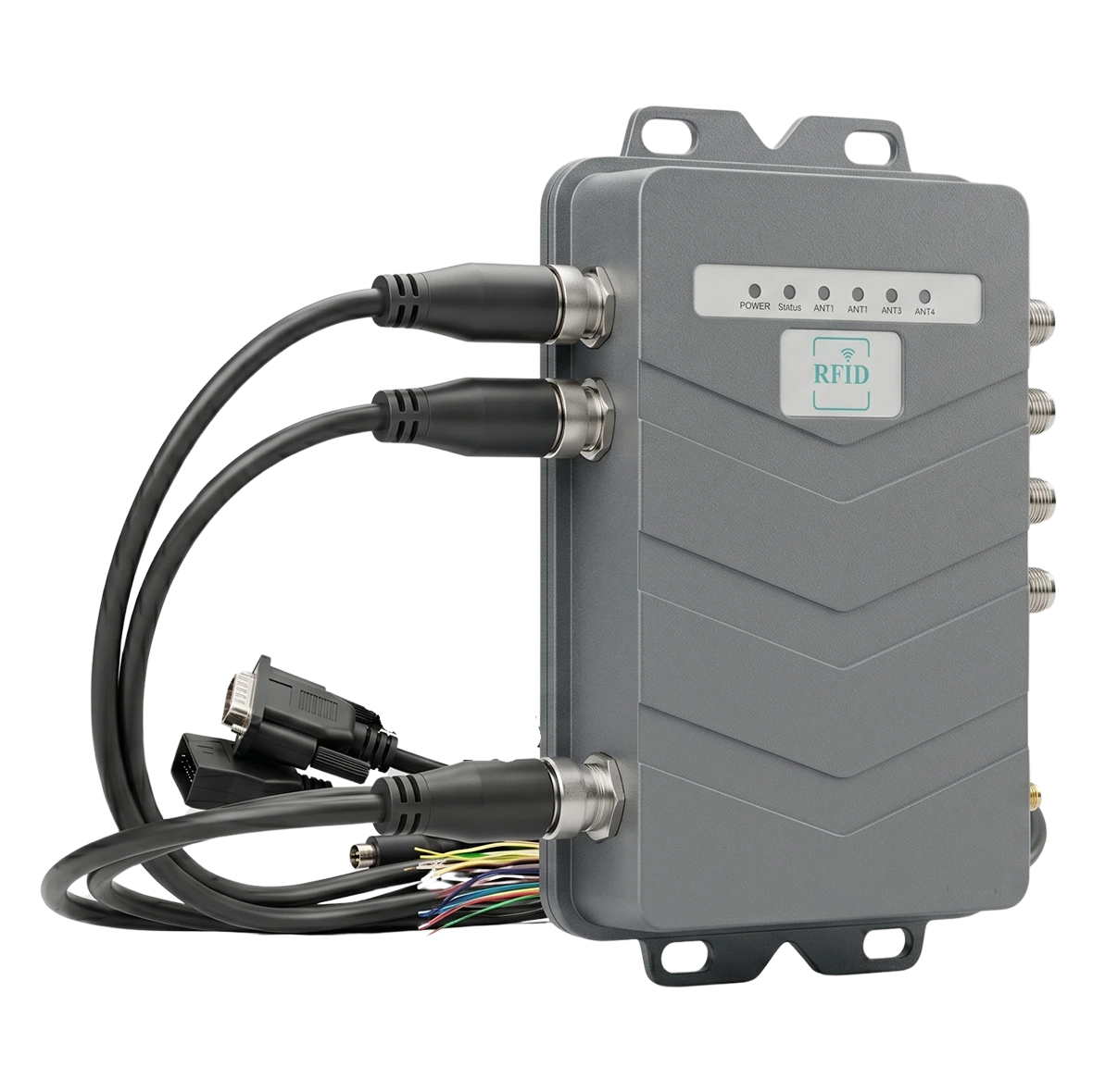 RLFL-4P IP67 UHF RFID forklift reader with aviation-connector cable harness