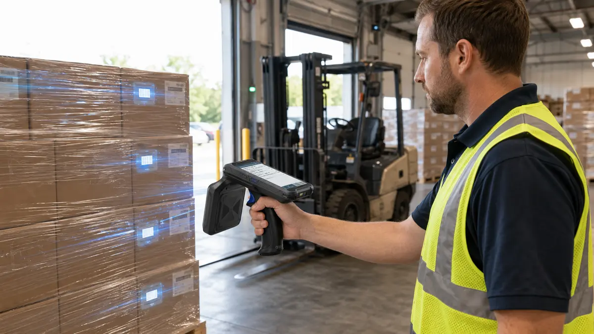 RLRH-20 handheld RFID reader used for rapid multi-tag inventory counting