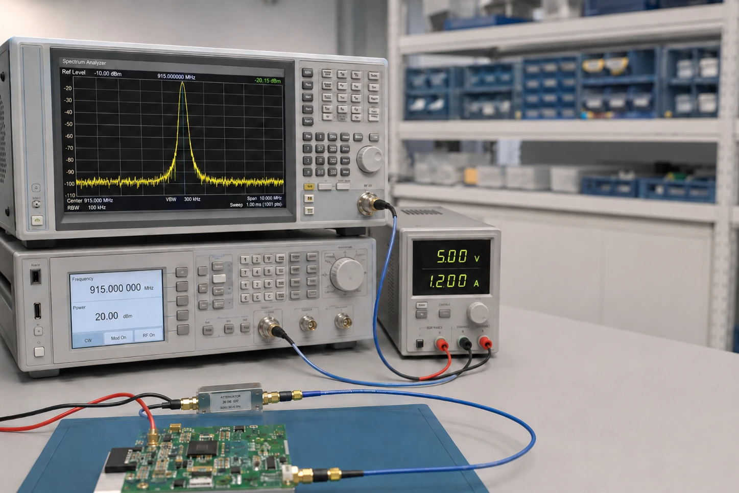 UHF RFID RF measurement and antenna matching workbench