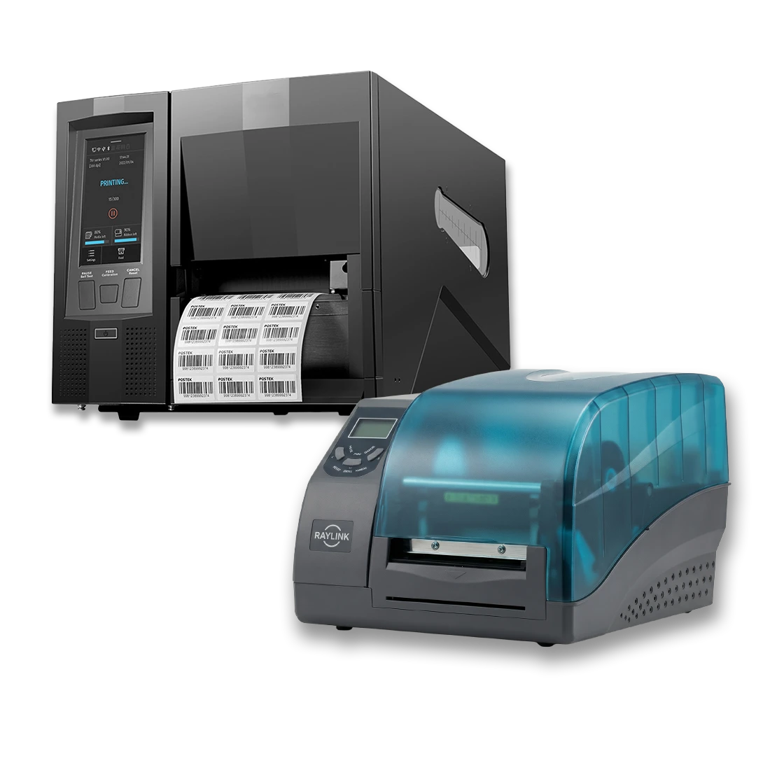 Raylink RFID printer family — RLPB-Z industrial UHF RFID label printer and L3000i HF/NFC label printer