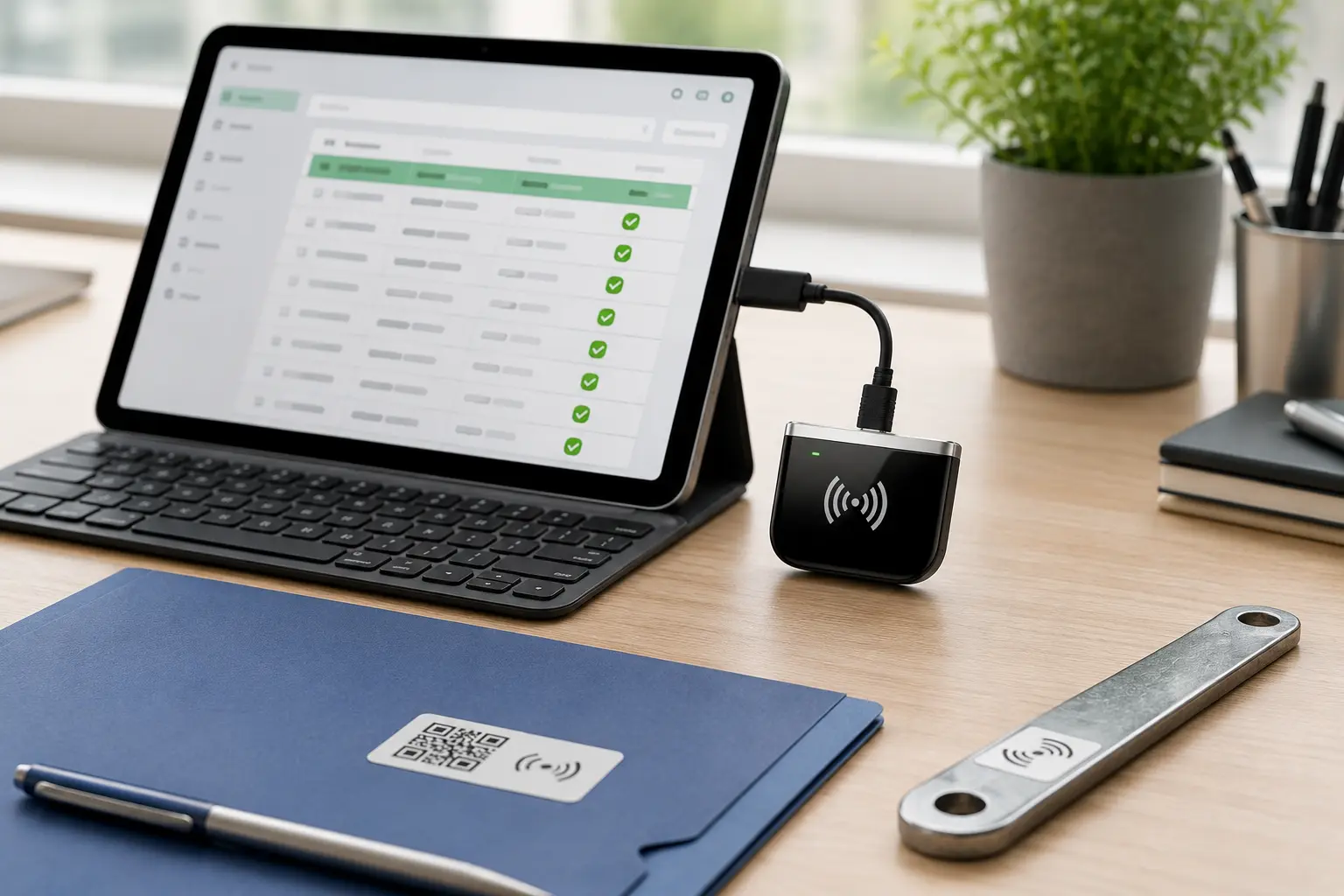 Compact desktop RFID workstation using the RLU-01 USB UHF RFID reader