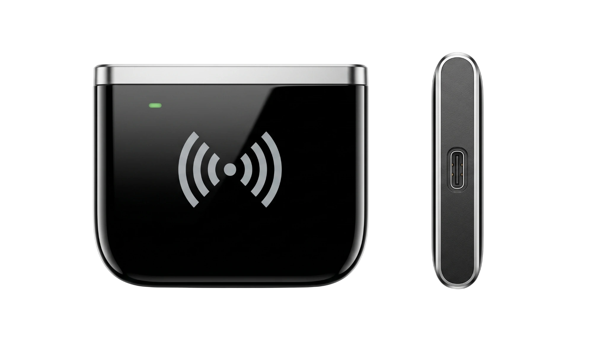 RLU-01 portable USB UHF RFID reader front and side view